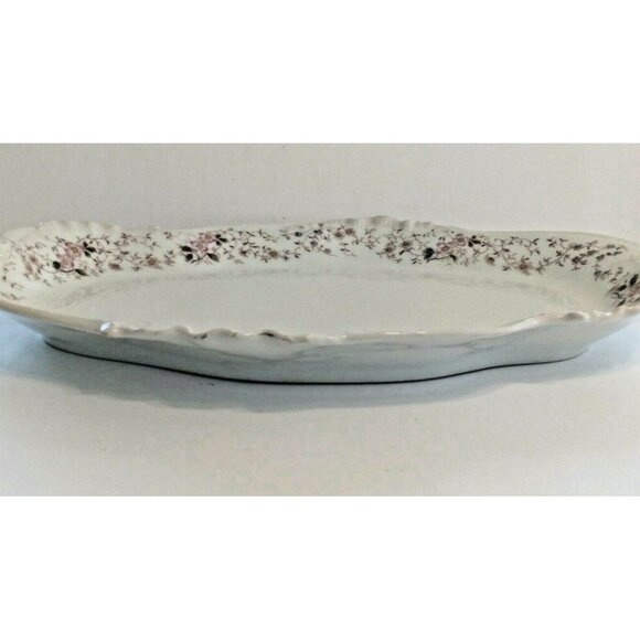 Antique Haviland Limoges 16" Serving Platter pre 1900 Pink, Blue,Yellow Forals - Picture 2 of 11